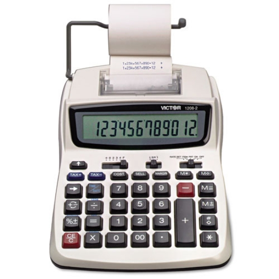 Picture of 1208-2 Two-Color Compact Printing Calculator, Black/red Print, 2.3 Lines/sec