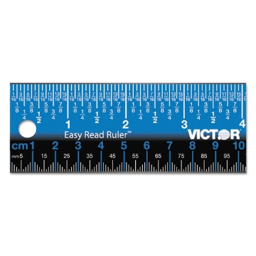 Picture of Easy Read Stainless Steel Ruler, Standard/metric, 12".5 Long, Blue