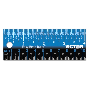 Picture of Easy Read Stainless Steel Ruler, Standard/metric, 18".25 Long, Blue