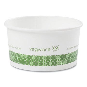 Picture of Soup Containers, 6 oz, 3.5" Diameter x 1.7"h, Green/White, Paper, 1,000/Carton