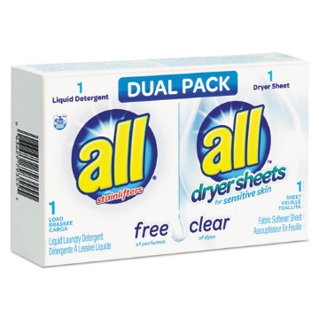 Picture of Free Clear He Liquid Laundry Detergent/dryer Sheet Dual Vend Pack, 100/ctn