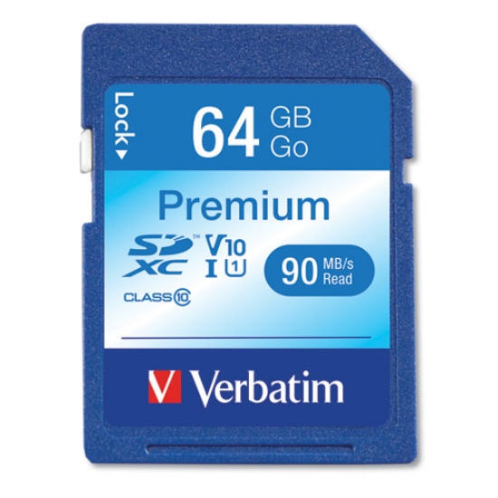 Picture of 64gb Premium Sdxc Memory Card, Uhs-I V10 U1 Class 10, Up To 90mb/s Read Speed