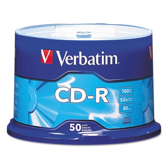 Picture of Cd-R Recordable Disc, 700 Mb/80min, 52x, Spindle, Silver, 50/pack