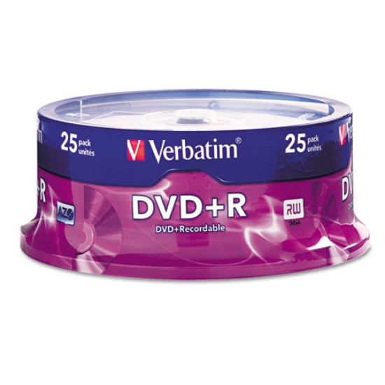 Picture of Dvd+r Recordable Disc, 4.7 Gb, 16x, Spindle, Silver, 25/pack