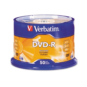 Picture of Dvd-R Recordable Disc, 4.7 Gb, 16x, Spindle, Silver, 50/pack