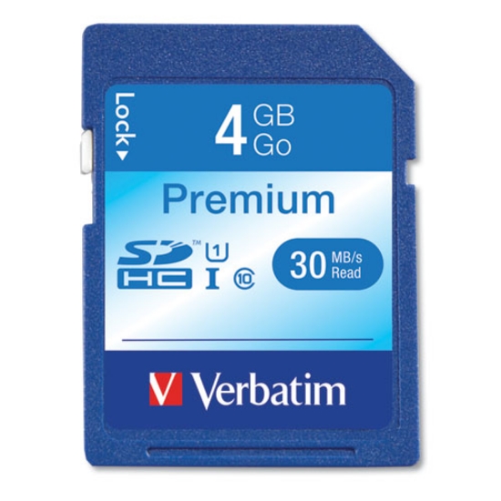Picture of 4gb Premium Sdhc Memory Card, Uhs-I U1 Class 10, Up To 30mb/s Read Speed