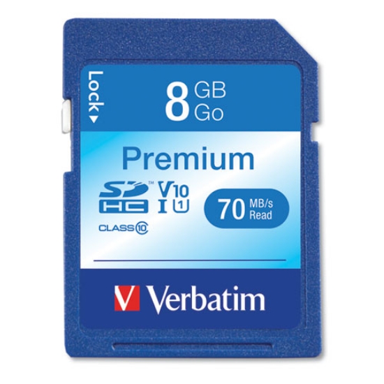 Picture of 8gb Premium Sdhc Memory Card, Uhs-1 V10 U1 Class 10, Up To 70mb/s Read Speed