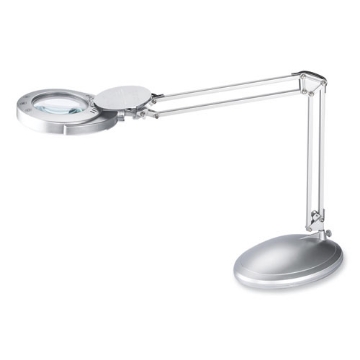 Picture of LED Magnifier Lamp with Clamp, Swing Arm, 22" High, Silver, Ships in 4-6 Business Days