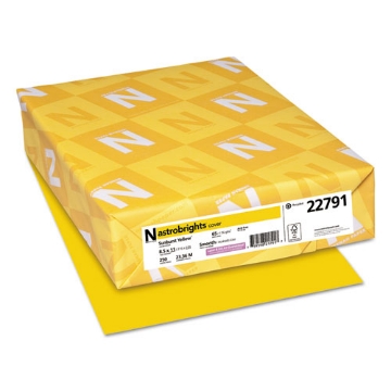 Picture of Color Cardstock, 65 lb Cover Weight, 8.5 x 11, Sunburst Yellow, 250/Pack