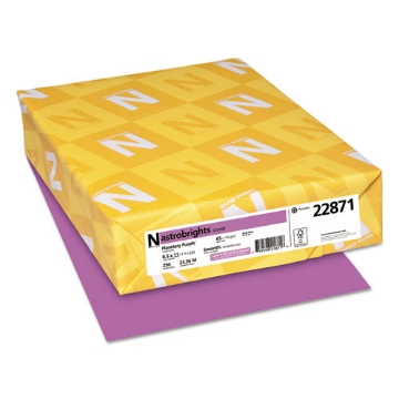 Picture of Color Cardstock, 65 lb Cover Weight, 8.5 x 11, Planetary Purple, 250/Pack