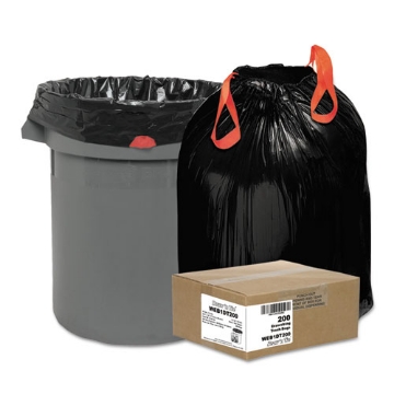 Picture of Heavy-Duty Trash Bags, 30 gal, 1.2 mil, 30.5" x 33", Black, 25 Bags/Roll, 8 Rolls/Box