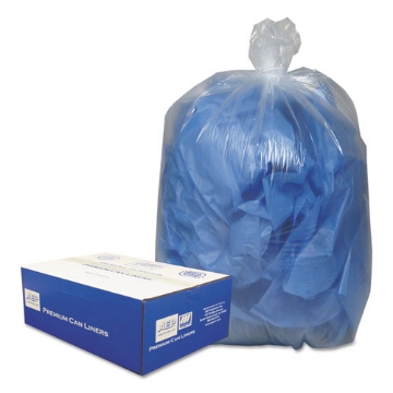 Picture of Linear Low-Density Can Liners, 60 gal, 0.9 mil, 38" x 58", Clear, 10 Bags/Roll, 10 Rolls/Carton