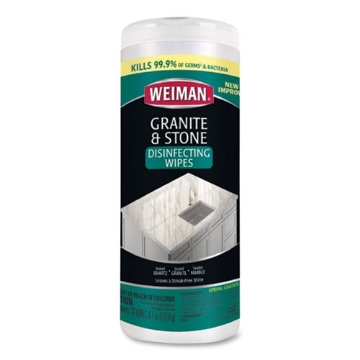 Picture of Granite and Stone Disinfectant Wipes, 1-Ply, 7 x 8, Spring Garden Scent, White, 30/Canister, 6 Canisters/Carton