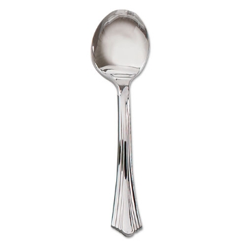 Picture of Heavyweight Plastic Soup Spoons, Silver, 5-3/4 In., Reflections Design, 600/case