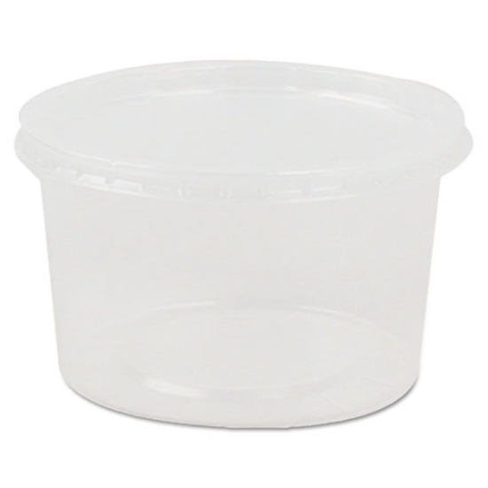Picture of Deli Containers and Lids, 8 oz, 4.56" Diameter x 1.09"h, Clear, Plastic, 250/Carton