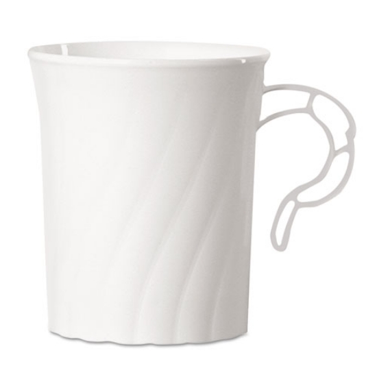 Picture of Classicware Plastic Mugs, 8 Oz, White, 8/pack, 24 Packs/carton