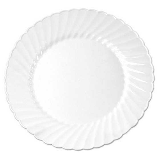 Picture of Classicware Plastic Plates, 6" Dia White, 12/bag, 15 Bags/carton