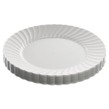 Picture of Classicware Plastic Dinnerware, Plates, 9" Dia, White, 12/bag, 15 Bags/carton
