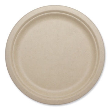 Picture of Fiber Plates, Plate, 10.1" Diameter, Natural, 800/Carton