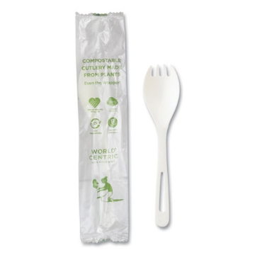 Picture of TPLA Compostable Cutlery, Spork, White, 750/Carton