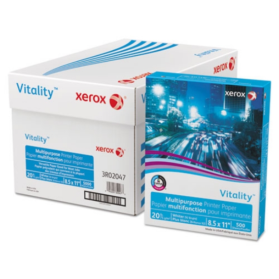 Picture of Vitality Multipurpose Print Paper, 92 Bright, 20 lb Bond Weight, 8.5 x 11, White, 500/Ream