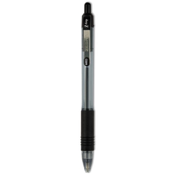 Picture of Z-Grip Ballpoint Pen, Retractable, Medium 1 mm, Black Ink, Clear/Black Barrel, 12/Pack