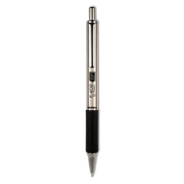 Picture of F-402 Ballpoint Pen, Retractable, Fine 0.7 Mm, Black Ink, Stainless Steel/black Barrel