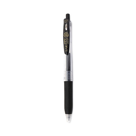 Picture of Sarasa Clip Gel Pen, Retractable, Medium 0.7 mm, Black Ink, Clear/Black Barrel, 12/Pack