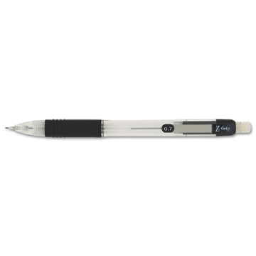 Picture of Z-Grip Mechanical Pencil, 0.7 mm, HB (#2), Black Lead, Clear/Black Barrel, Dozen