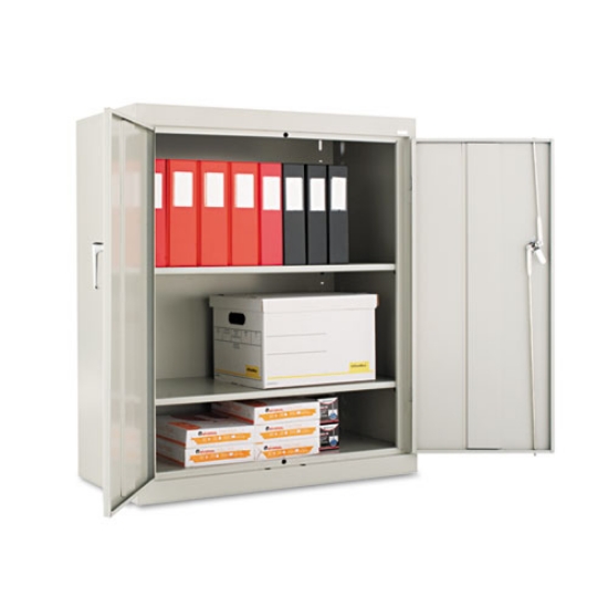 Picture of Assembled 42" High Heavy-Duty Welded Storage Cabinet, Two Adjustable Shelves, 36w X 18d, Light Gray