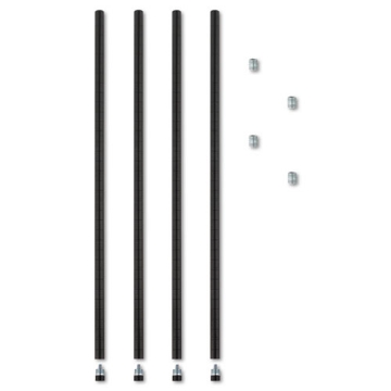 Picture of Stackable Posts For Wire Shelving, 36 "high, Black, 4/pack