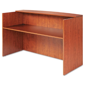 Picture of Alera Valencia Series Reception Desk With Transaction Counter, 71" X 35.5" X 29.5" To 42.5", Medium Cherry
