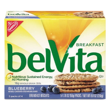 Picture of Belvita Breakfast Biscuits, 1.76 Oz Pack, Blueberry, 64/carton