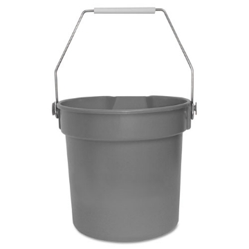 Picture of Deluxe Heavy-Duty Bucket, 10 qt, Polypropylene, Gray, 10.63" dia