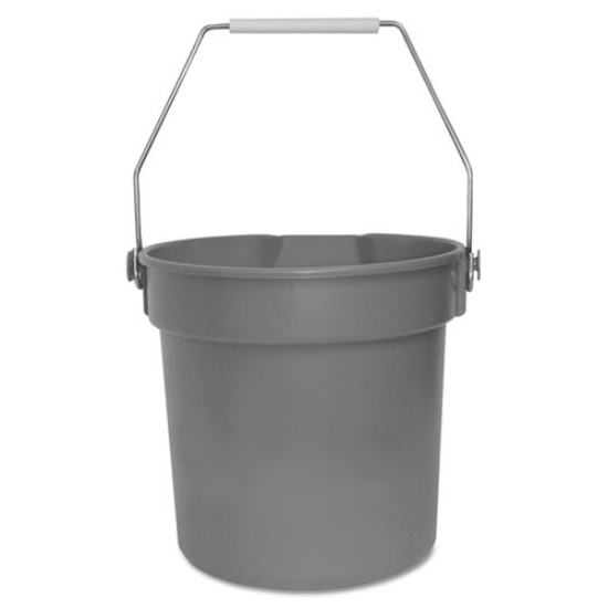 Picture of Deluxe Heavy-Duty Bucket, 10 qt, Polypropylene, Gray, 10.63" dia
