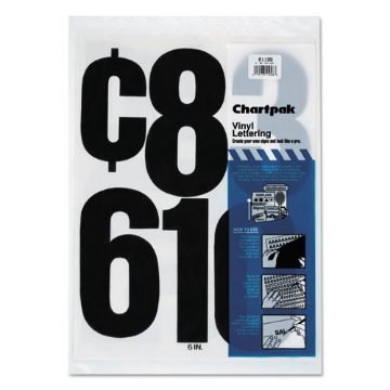 Picture of Press-On Vinyl Numbers, Self Adhesive, Black, 6"h, 21/pack