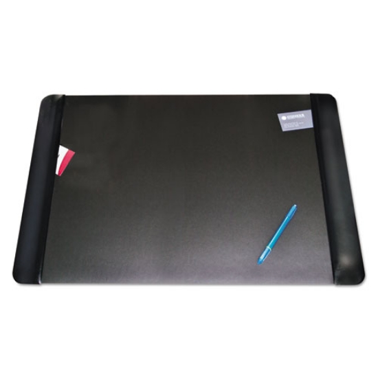 Picture of Executive Desk Pad With Antimicrobial Protection, Leather-Like Side Panels, 36 X 20, Black