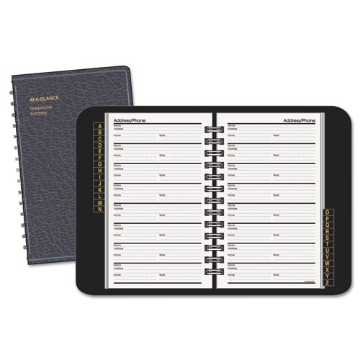 Picture of Telephone/Address Book, 4.78 x 8, Black Simulated Leather, 100 Sheets