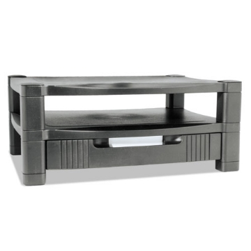 Picture of Two-Level Monitor Stand, 17" X 13.25" X 3.5" To 7", Black, Supports 50 Lbs
