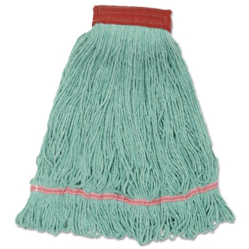 Picture of Wideband Looped-End Mop Heads, Large, Green, 12/carton