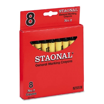 Picture of Staonal Marking Crayons, Black, 8/box