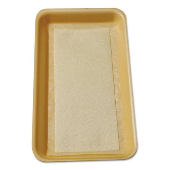 Picture of Meat Tray Pads, 6 x 4.5, White/Yellow, Paper, 1,000/Carton