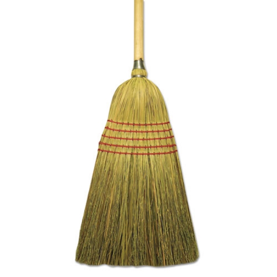 Picture of Corn/fiber Brooms, Corn/yucca Bristles, 53.5" Overall Length, Natural, 6/carton