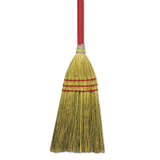 Picture of Corn/fiber Brooms, Corn/synthetic Fiber Bristles, 36" Overall Length, Gray/natural, 12/carton