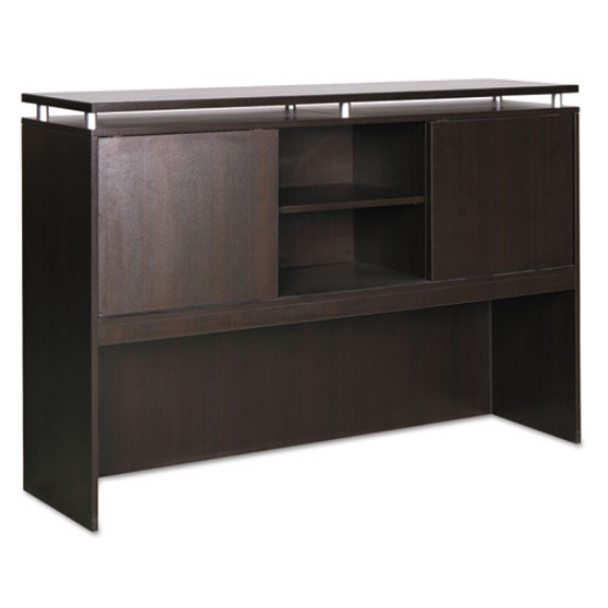 Picture of Alera Sedina Series Hutch With Sliding Doors, 72w X 15d X 42.5h, Espresso