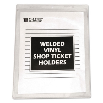 Picture of Clear Vinyl Shop Ticket Holders, Both Sides Clear, 15 Sheets, 8.5 x 11, 50/Box