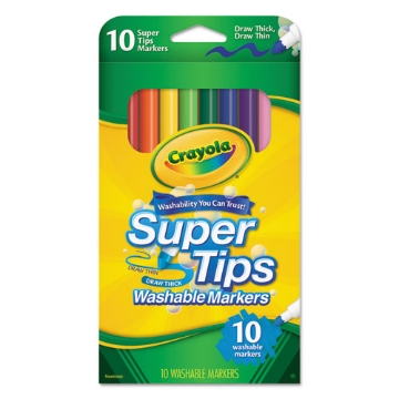 Picture of Washable Super Tips Markers, Fine/Broad Bullet Tips, Assorted Colors, 10/Set
