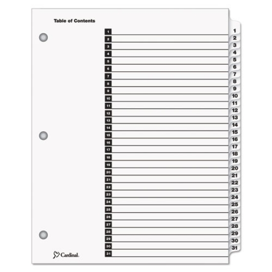 Picture of OneStep Printable Table of Contents and Dividers, 31-Tab, 1 to 31, 11 x 8.5, White, White Tabs, 1 Set