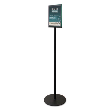 Picture of Double-Sided Magnetic Sign Display, 8.5 x 11 Insert, 56" Tall, Clear/Black