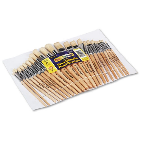 Picture of Preschool Brush Set, Sizes 1-12, Natural Bristle, Flat; Round Profiles, 24/set